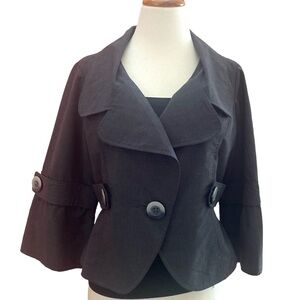 NICK AND MO Charcoal Grey 3/4 Sleeve Casual Jacket